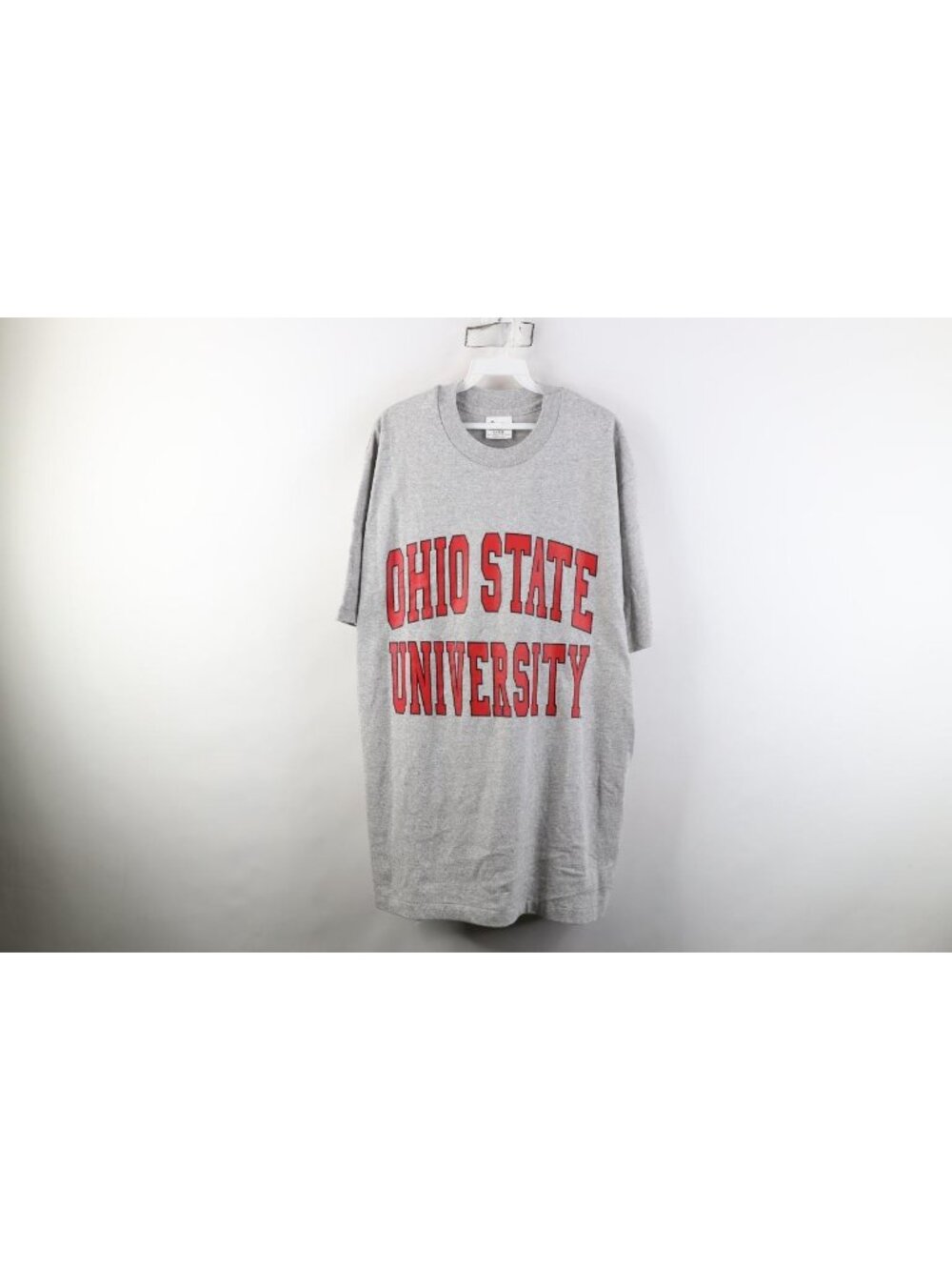 Vtg 90s Mens Large Block Letter Ohio State University T-Shirt Heather Gray USA